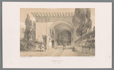 Kiosk van Fin Garden i Kashan Kiosk av Fin-Fin nær Kachan (tittel på objekt) av Eugene Flandin