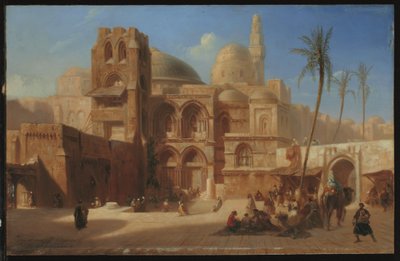 Den hellige grav i Jerusalem (olje på panel) av Eugene Flandin