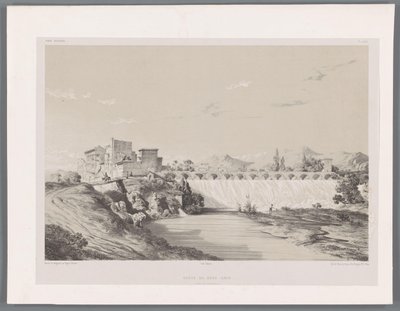Foss av Band Amir på Persepolis-sletten Chûte du Bend-Amir plaine de Persépolis (tittel på objekt) Persiske landskap (serietittel) Perse modern (serietittel) av Eugene Flandin