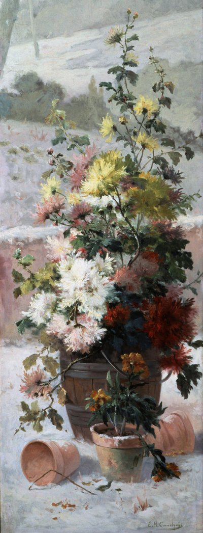 Sesongens blomster - Vinter. Maleri av Eugene Henri Cauchois (1850–1911). Privat samling. av Eugene Henri Cauchois