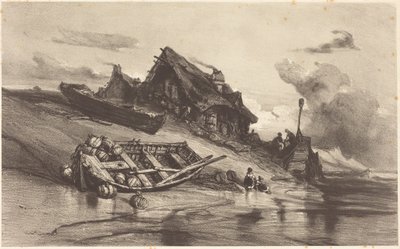Fiskerhytter av Eugene Isabey