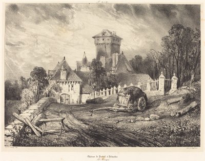 Castle of Pesteil i Polminhac av Eugene Isabey