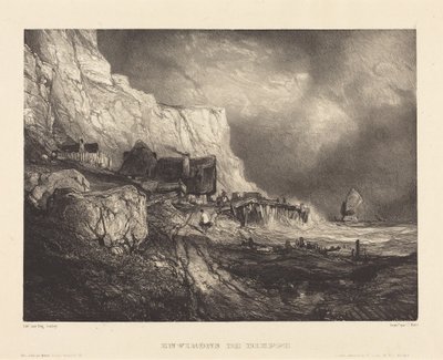 Omgivelsene rundt Dieppe av Eugene Isabey