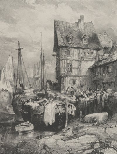 Interiør i en havn, 1833., 1833. av Eugene Isabey