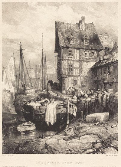 Interiør i en havn av Eugene Isabey