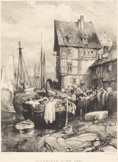 Interiør i en havn av Eugene Isabey