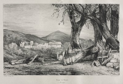 Pittoreske og romantiske reiser i det gamle Frankrike: Auvergne (vol. II), Gorge of Royat, Plate 79 av Eugene Isabey