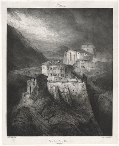Pittoreske og romantiske reiser i det gamle Frankrike: Auvergne (bd. II): St. John Church, Thiers, Plate 129 av Eugene Isabey