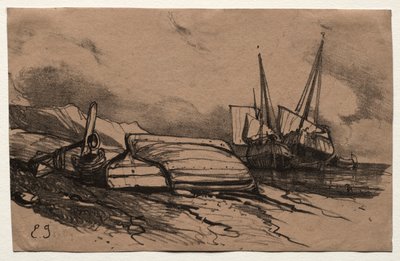Six Marines: Cover, A Strike, 1833. av Eugene Isabey