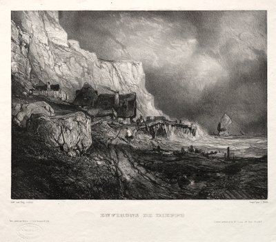 Six Marines: Environs of Dieppe, 1833. av Eugene Isabey