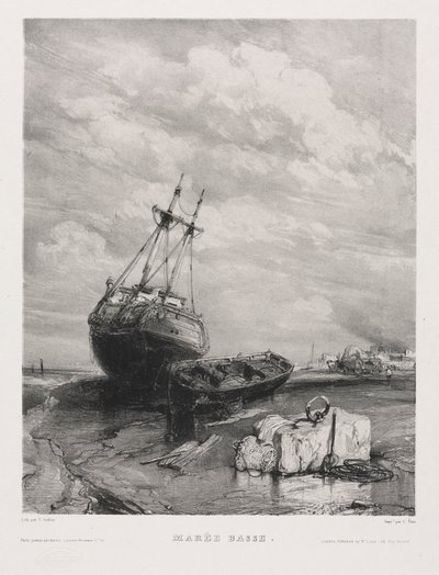 Six Marines: Low Tide, 1833. av Eugene Isabey