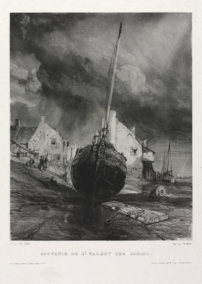 Seks marinesoldater: Souvenir Saint Valéry-sur-Somme av Eugene Isabey