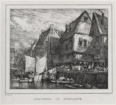 Suvenirer: Souvenir of Brittany, plate 5 av Eugene Isabey