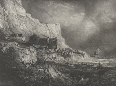 Omgivelsene til Dieppe, 1833. av Eugene Isabey