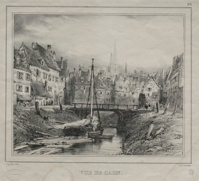 Utsikt over Caen, 1832. av Eugene Isabey