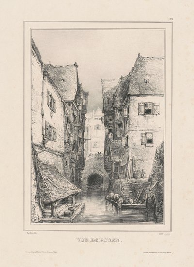 Utsikt over Rouen av Eugene Isabey