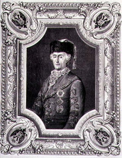 Portrett av Katarina II den store (1729–96) i reisedrakt, gravert av Stephane Pannemaker (1847–1930) (gravering) av Eugene Joseph (after) Viollat