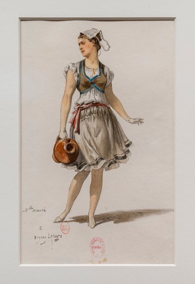 Korrigane. Ballett av Charles-Marie Widor, kostymemodell. 1880, penn, akvarell og gouache på papir. av Eugene Lacoste