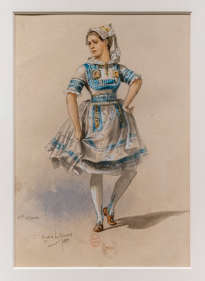 Korrigane. Ballett av Charles-Marie Widor, kostymemodell. 1880, penn, akvarell og gouache på papir. av Eugene Lacoste