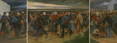 Emigrantene (triptyk). 1896 av Eugene Laermans