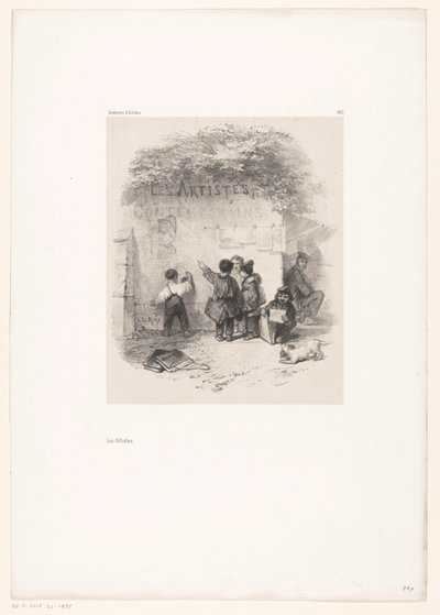 Barn foran en vegg Les Artistes (tittel på objekt) Souvenirs d