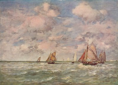 Et havlandskap, c1850 av Eugene Louis Boudin