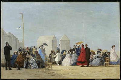 Strand nær Trouville, 1864 av Eugene Louis Boudin