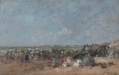 Strandscene i Trouville, ca. 1870-74 av Eugene Louis Boudin