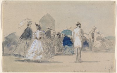Crinolines on the Beach, ca. 1865. av Eugene Louis Boudin