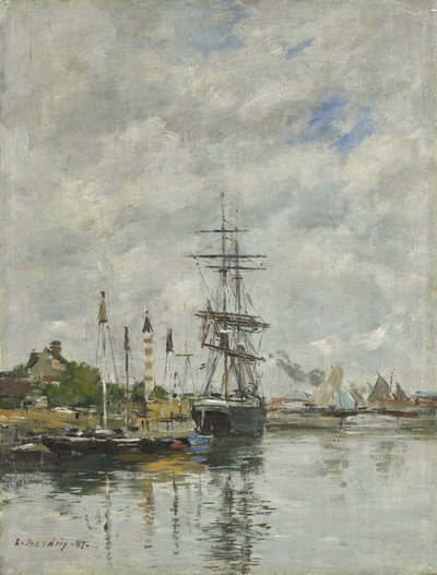 Deauville, båtbassenget, 1887 av Eugene Louis Boudin