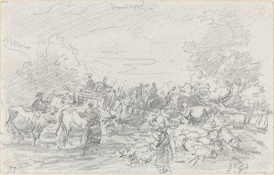 Herds Crossing a Stream, 1877. av Eugene Louis Boudin