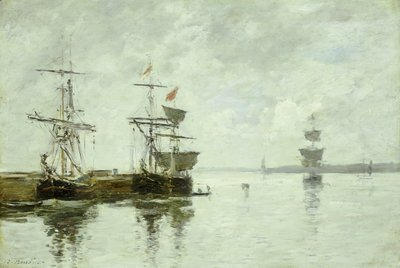 Havnescene, ca. 1880 av Eugene Louis Boudin