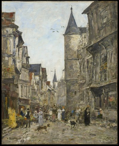 Rue Saint-Romain, Rouen av Eugene Louis Boudin