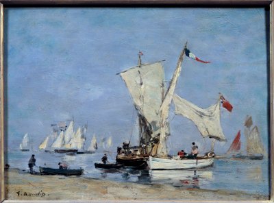 Seilbåtmaleri av Eugene Louis Boudin (1824-1898) 1869 Søn. 0,24x0,33 m Paris, musee d