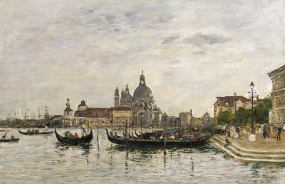 Santa Maria della Salute og Dogana, Venezia av Eugene Louis Boudin