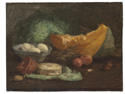 Stilleben med egg og gresskar, ca. 1853-56 av Eugene Louis Boudin