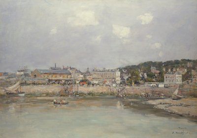 Havnen i Trouville, 1884 av Eugene Louis Boudin