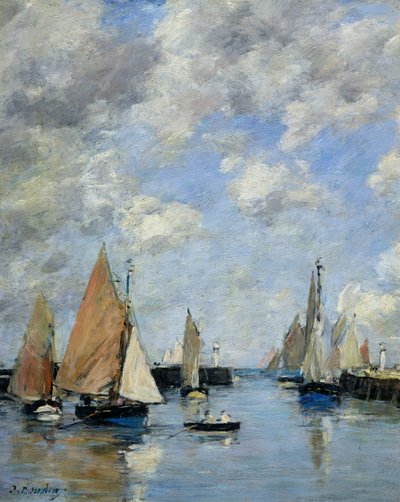 The Jetty at High Tide, Trouville av Eugene Louis Boudin