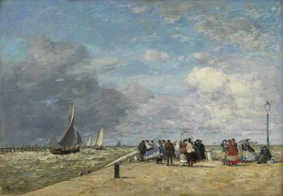 Kaien i Trouville av Eugene Louis Boudin