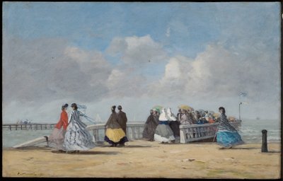 Bryggen i Trouville, 1864 av Eugene Louis Boudin
