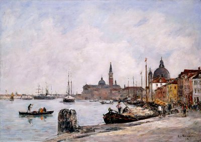 Kaien på Giudecca, Venezia, 1895 av Eugene Louis Boudin