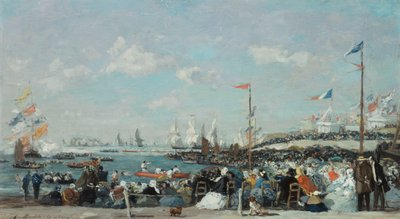 Regattaen på Le Havre, 1869 av Eugene Louis Boudin