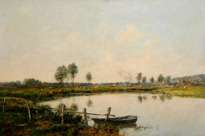 Vannengene i Deauville, Frankrike (olje på lerret) av Eugene Louis Boudin