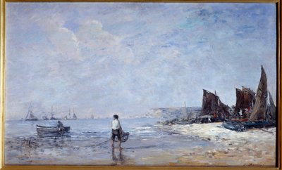 Fiskeren Maleri av Eugene Louis Boudin (1824-1898) Søn fra 1800-tallet. 0,35x0,57 m Rouen, Musee des Beaux Arts av Eugene Louis Boudin