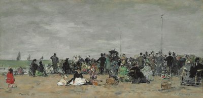 Trouville-stranden, 1874 av Eugene Louis Boudin
