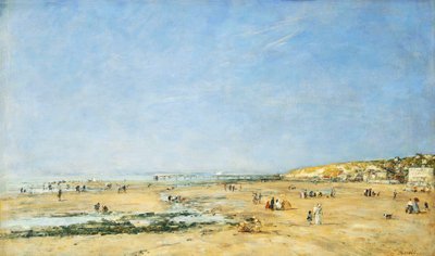 Trouville, generell utsikt over stranden; Trouville, generell utsikt over stranden, 1890 av Eugene Louis Boudin
