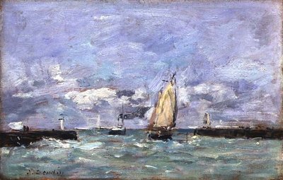 Trouville, ca. 1885-90 (olje på panel) av Eugene Louis Boudin
