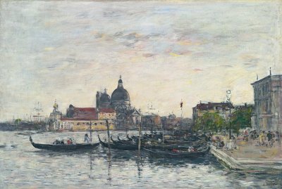 Venezia, føflekken ved inngangen til Canal Grande og salutten, kveld, 1895 av Eugene Louis Boudin