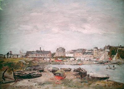 Utsikt over havnen, Trouville av Eugene Louis Boudin