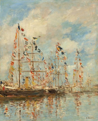 Yachtbasseng i Trouville-Deauville, sannsynligvis 18951896. av Eugene Louis Boudin